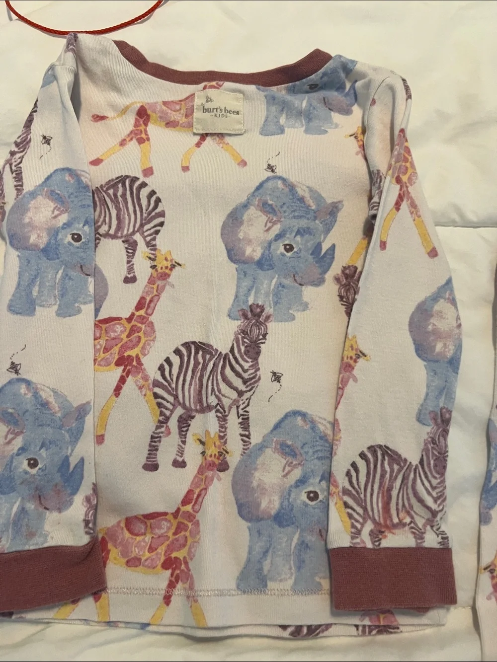 Burt’s Bees Kids Animal Print Pajama Set - Pink Accents